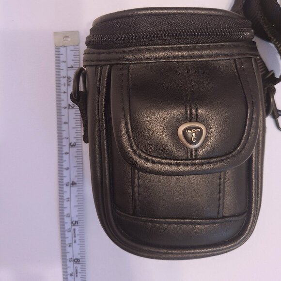 Icon Black Faux Leather Vintage Digital Camera Pouch - Picture 14 of 15